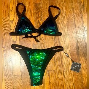 💜NWT Zaful Sequin Bikini💜